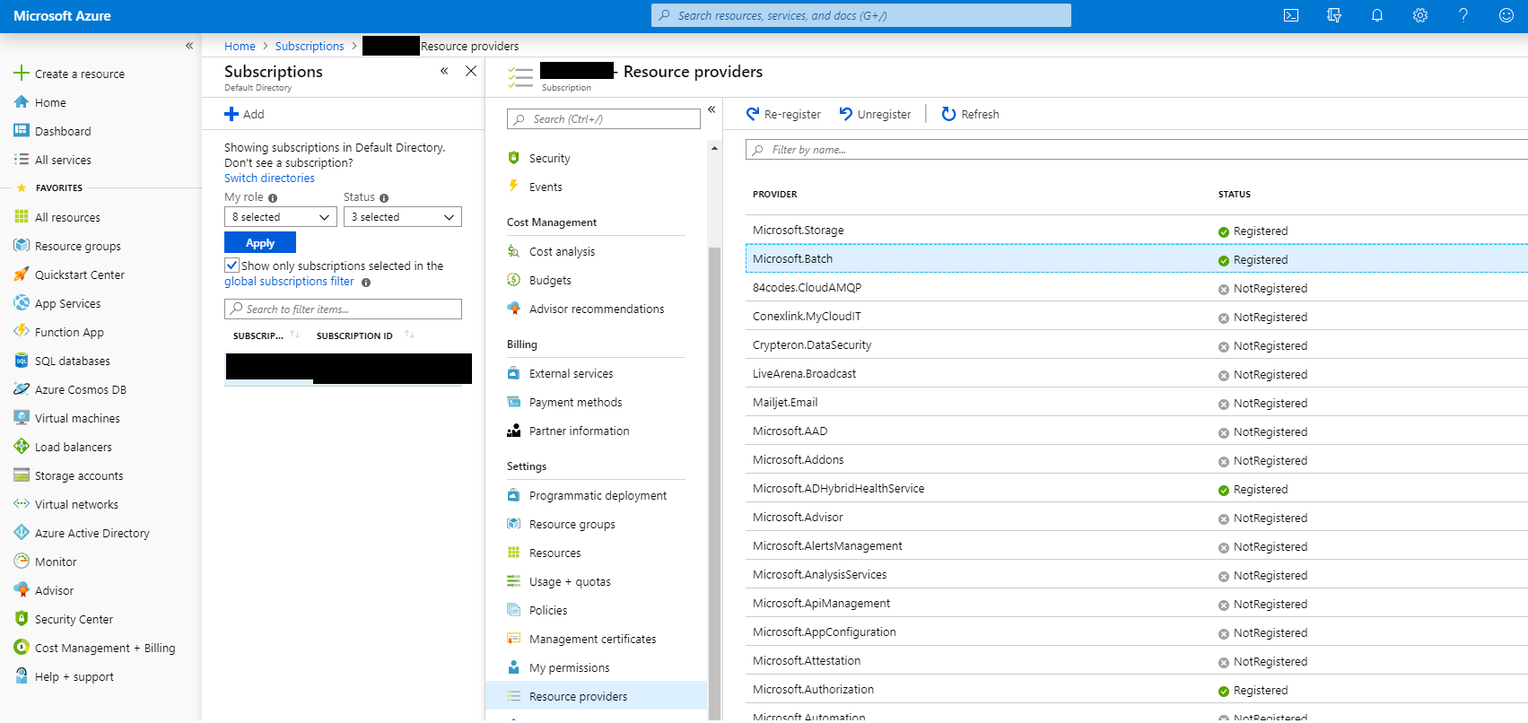 Microsoft Azure Resource Providers